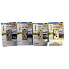 4 Of Radiant 15 Amp 125-Volt TR Self-Test GFCI Duplex Outlet Type A/C USB Nickel picture