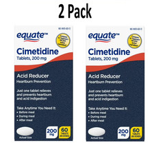 Equate Cimetidine Tablets 200 mg, Acid Reducer, 60 Count ( 2 Pack) picture
