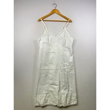 Formfit White Lace Trim Slip Dress 40 Full Length Vintage Modesty picture