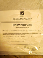 John Lennon Rock 'N' Roll Limited Edition Lithographic Print 1995 w/ COA picture
