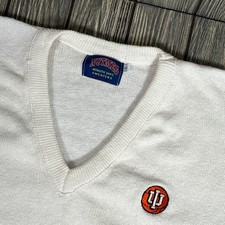 IU Indiana Hoosiers Nutmeg Vintage Sweater Basketball 70s 80s Men Sz L USA White picture