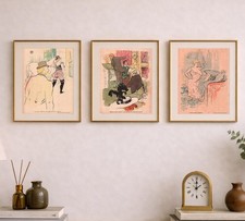 Toulouse Lautrec Paris Print Set 3 Le Rire 1890s Cabaret Wall Art Decor picture