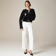 NWT J. CREW Lower Rise Full Length Slim Wide Jeans Solid White Retro Size 24 picture