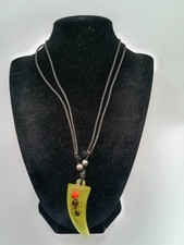 Ant Necklace Pendant Yellow Colmillo Adjustable Braided Cord picture