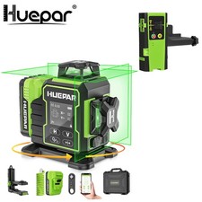 Huepar3D Green Cross Line Bluetoothed Laser Level with Large LCD Screen+Receiver picture
