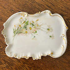 Antique Haviland Limoges Hand-Decorated Porcelain Raised Flowers & Gold, c. 1900 picture