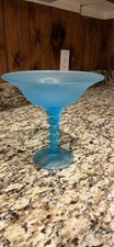 TIFFIN GLASS CO. SATIN SKY BLUE #315 7-1/2