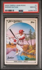 2023 TOPPS X BOB ROSS THE JOY OF BASEBALL #1 SHOHEI OHTANI PSA 10 ANGELS picture