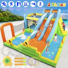 JOYLDIAS Inflatable Water Double Slide Bounce House Splash Pool,Water Gun,Blower picture