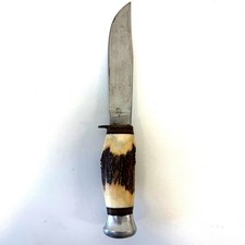 Vintage Robertson Bros Cutiers England Hunting Knife Stag Horn Handle 5