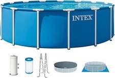 Intex 28241EP 15ft x 48in Metal Frame Above Ground Pool Set with Pump & Cover picture
