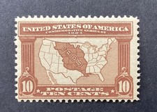 US Scott #327 10c Louisiana Purchase Map 1904 MNH OG Perf 12 picture
