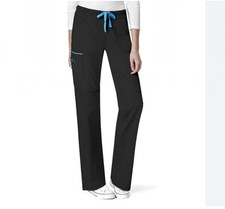 WONDERWINK Wonderflex Grace Cargo Premium Stretch Women's Scrub Pants-MED -Black picture