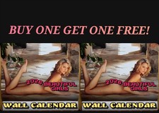 TWO 2026 Beautiful Girls Wall Calendars  w/ MINOR CREASES picture