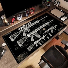 [JIT]1pcs Large Size Gaming Mouse Mad, An Illustrated Diagram of Ar Rifle and picture