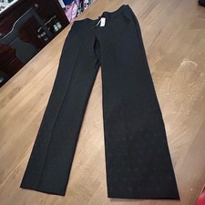 Talbots Womens Heritage Dress Pants 10 Black Jacquard Floral Print Office Event picture