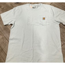 Carhartt Mens Loose Fit Heavyweight Pocket T-Shirt Light Blue Large NWT K87 picture