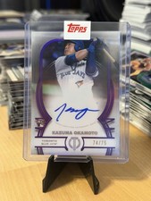 Topps 2026 Tribute Kazuma Okamoto RC Purple Tribute Autograph /75 Blue Jays picture