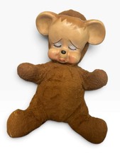 Vintage 1950s Knickerbocker Pouting Bear Plush Rubber Face Sad Crying Toy MCM picture