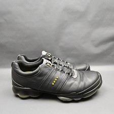 ECCO Biom Hydromax Golf Shoes Mens 10 Black Leather Spiked Athletic Sneakers picture