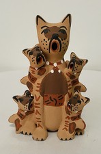 Vintage Jemez Pueblo New Mexico Pottery Cat Storyteller Figurine Bonnie Fragua picture