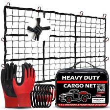 Heavy Duty Cargo Net for Pickup Truck Bed, 4x6 ft Stretches to 8x12 ft  10mm ... picture