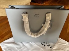 Coach Tote 40 CJ844 Grey Blue Leather NWT 2 Straps Dust Bag Complete picture