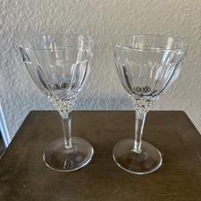 JAN EISENLOEFFEL Antique 1928 Cut Glass Crystal 2 Wine Glass Dutch Art Deco MCM picture