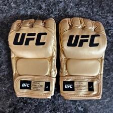 UFC Champion MMA Gold Fight Gloves PAIR Boxing Leather - Great For Autographs picture