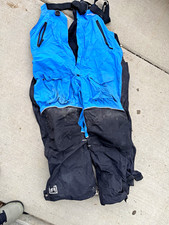 Ice armor by Clam Men’s XL Hooded Jacket Blue/Black Colorblock Nylon and bibs picture