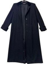 Jofeld Womens Black Full-Length Cotton Velvet Coat Size 10 Water Repellant picture