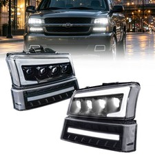 For 03-07 Checy Silverado 1500-3500 Full LED DRL Projecter Headlights Assembly picture