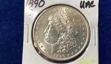 1890-S Morgan Silver Dollar AU Blast White   B1416 picture