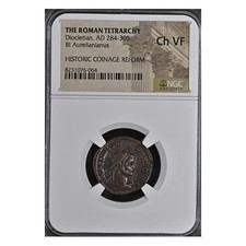 Bronze Roman AE Antoninianus AD284-305 NGC CH-VF Coin Diocletian picture