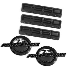 5 OEM 7.3L POWERSTROKE + F-350 Lariat SUPER DUTY Emblem fits Badge F350 Black picture