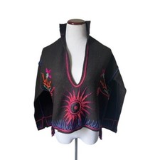 RARE Vintage 1960s Handmade Embroidered Wool Pullover Jacket picture