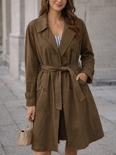 Towne from London Fog Vintage Desert Belted Trench Coat Long Size 8 Petite picture