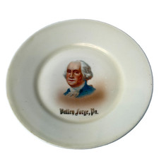 BENJAMIN FRANKLIN - VALLEY FORGE PA ANTIQUE Souvenir CHINA TRINKET DISH PLATE picture