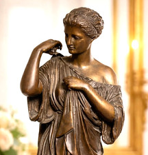 Large 19th Century Antique Bronze Statue Sculpture Neoclassical Woman Grand Tour picture