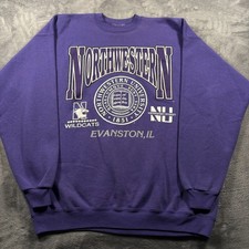 Vintage Northwestern University Wildcats Sweatshirt Mens XL Purple Heavyweight picture