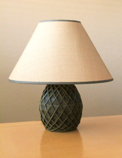 GORGEOUS MCM SCULPTURAL FAUX RATTAN LAMP VTG 60'S 70'S TABLE LIGHT MID CENTURY picture