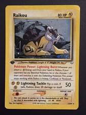 Raikou 13/64 1st Edition Neo Rev Holo Rare WOTC Pokemon MP/HP See Photos Swirl picture