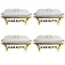 1/2/4Pack 9L Chafing Dish Buffet Set Stainless Steel Chafer for Catering Gold picture