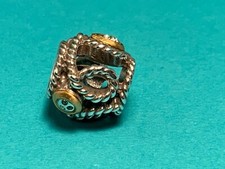 🌸 Brighton “Yalta”  2 Tone Crystal Sculpted Rope Charm Bead (B6)   NWOT  🌸 picture