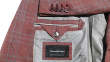 Zegna Blazer 56R/46R Red Gray Plaid Italy Excellent Condition Jacket Sport Coat picture