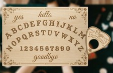 LARGE Wooden Floral Ouija Board & Planchette | Handmade Wood Spirit Board picture