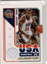 2009-10 Panini Hall of Fame Dream Team Game Threads 2 Magic Johnson USA 128/750 picture