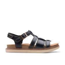 Clarks Women's Arwell Sun Sandal Black Leather picture