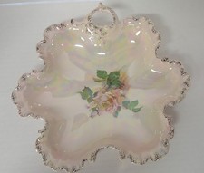 Candy Serving Dish Vintage Porcelain Pearl Iridescent 10 1/4