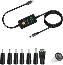 Universal USB C to DC Adapter, Barrel PD Trigger Cable, USB-C to DC 5V 9V 12V 15 picture